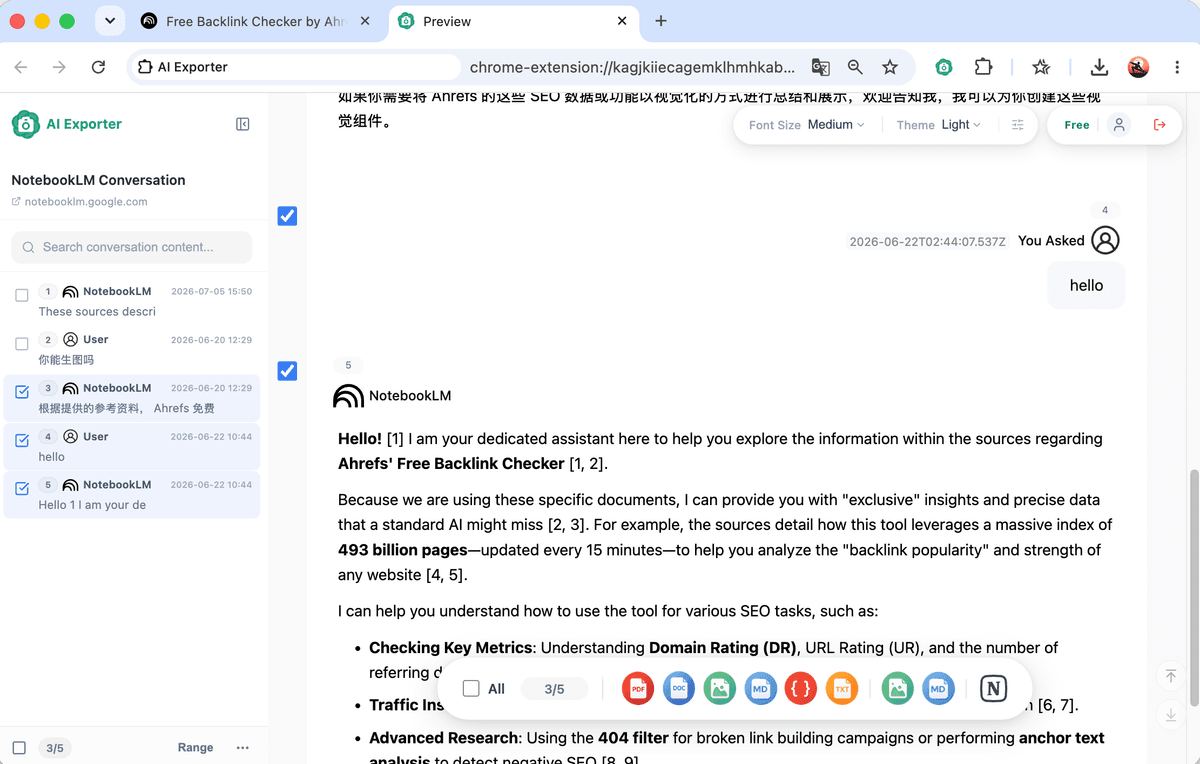 Select only key answers or source snippets