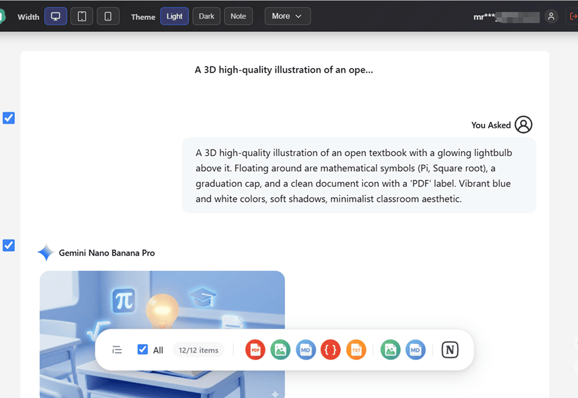Custom Range Export (Optional)